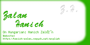 zalan hanich business card